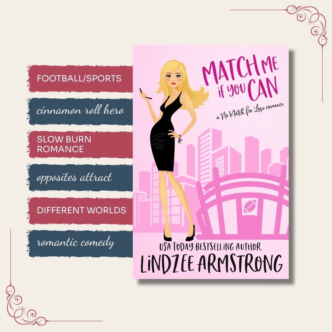 Match Me if You Can by Lindzee Armstrong trope map, clean romantic comedy in the No Match for Love series