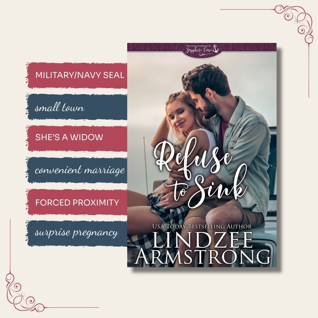 Refuse to Sink by Lindzee Armstrong trope map, clean small town contemporary romance in the Sapphire Cove series