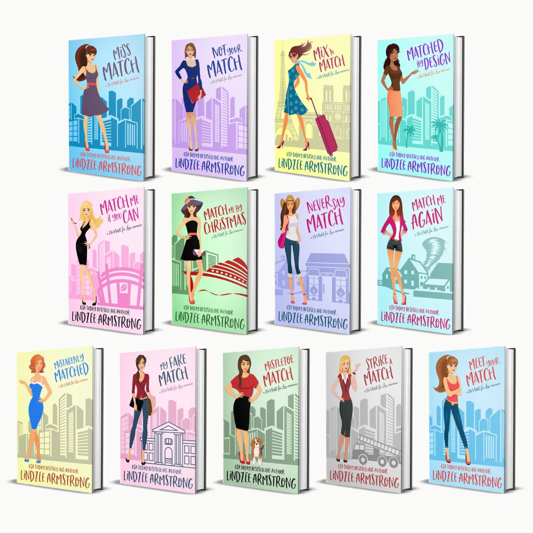 No Match for Love series by Lindzee Armstrong hardback box set, clean romantic comedy