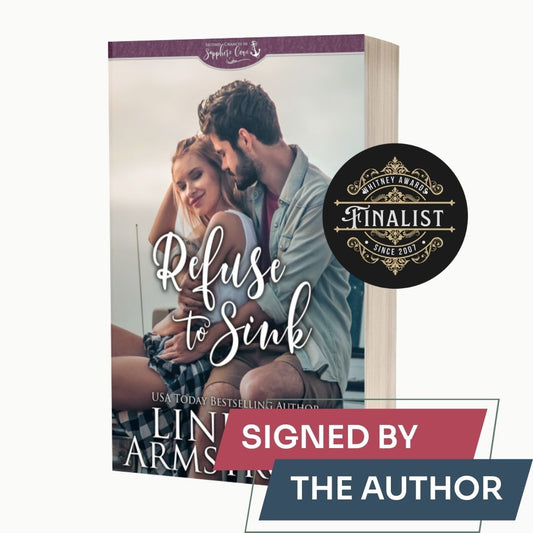 Refuse to Sink by Lindzee Armstrong signed paperback, clean small town romance in the Second Chances in Sapphire Cove series