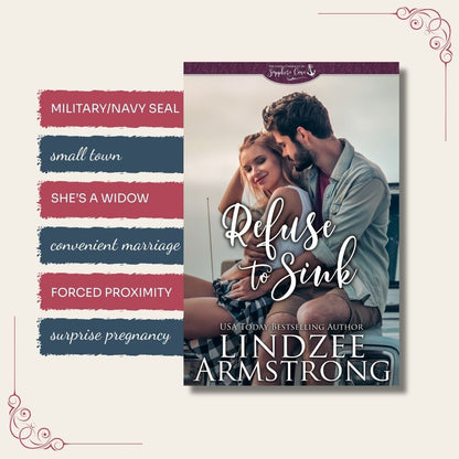 Refuse to Sink by Lindzee Armstrong trope map, clean small town contemporary romance in the Sapphire Cove series